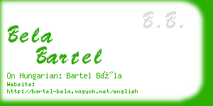 bela bartel business card